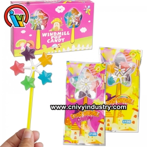 Star shape windmill lollipop hard candy