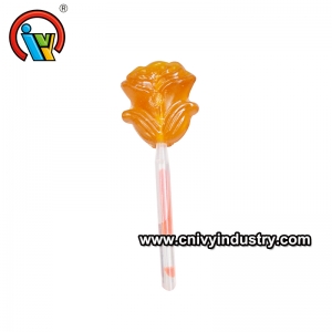 Rose Fluorescence Lollipop with popping candy