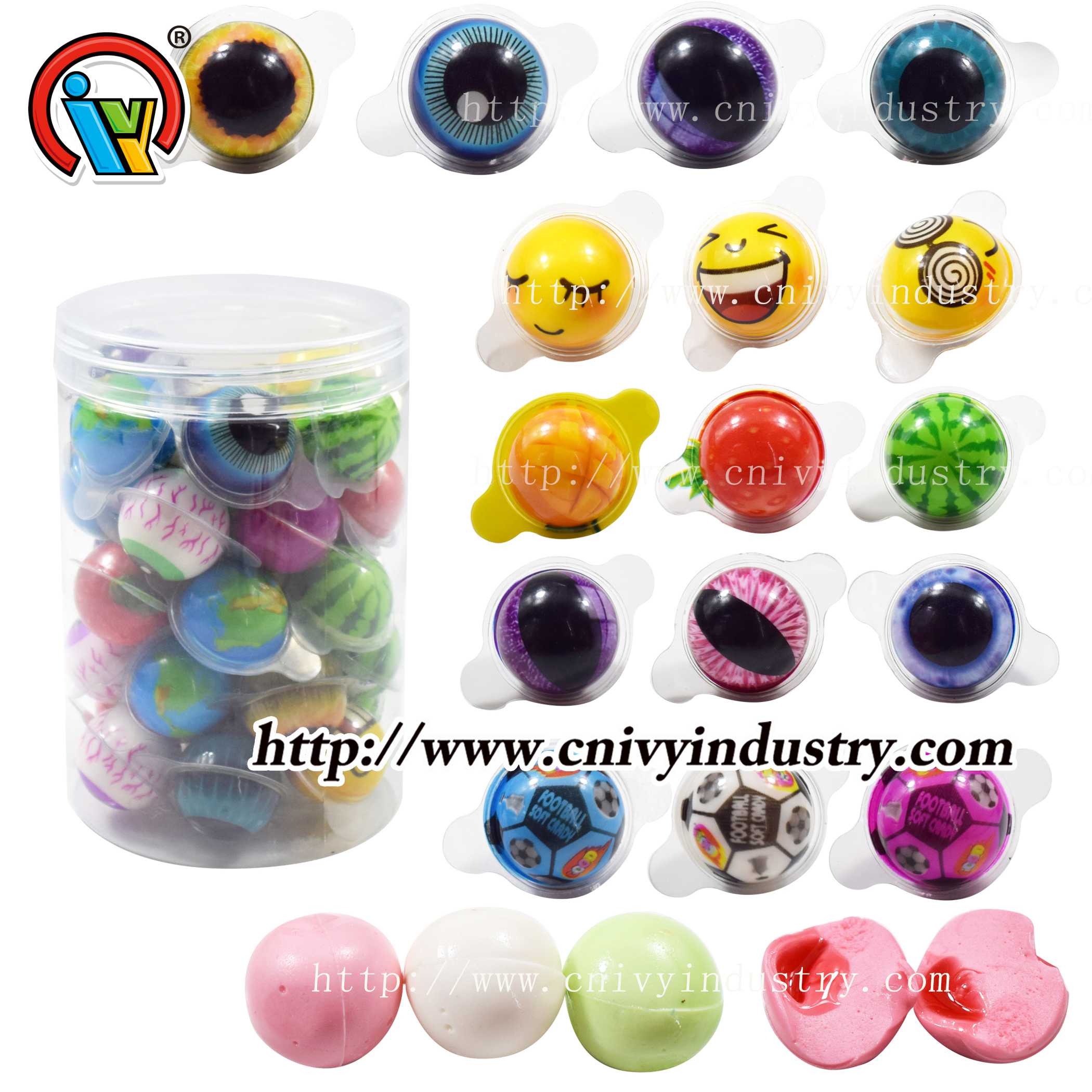 halal custom eyeball jelly gummy candy with jam
