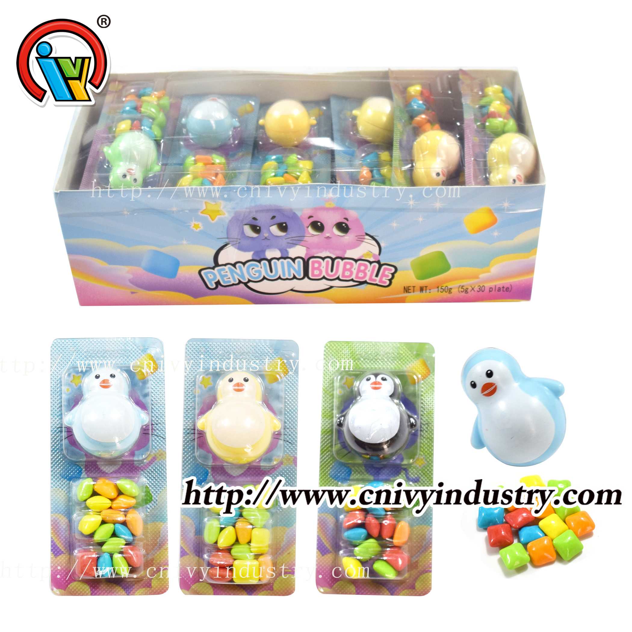 penguin tumbler toy candy factory