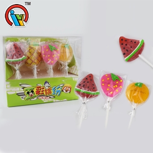 45g Fruit shape soft lollipop candy gummy candy