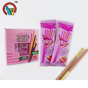 Fruity flavor long chocolate biscuit stick