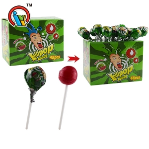 New! Fruity Hard Lollipop Candy with Bubble Gum