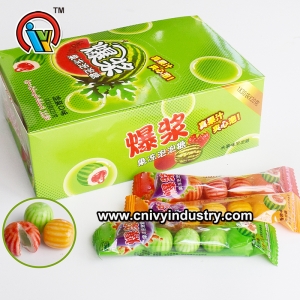 Fruity Ball Shape Bubble Gum with Jam Filled