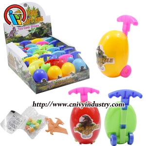 Dinosaur Pull Cart Egg With Toys