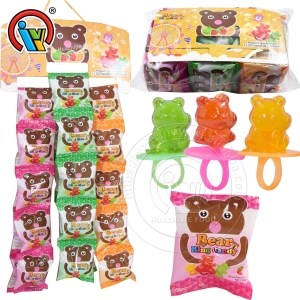 Bear shape ring pop lollipop candy supplier
