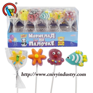 Animal shape gummy jelly lollipop candy
