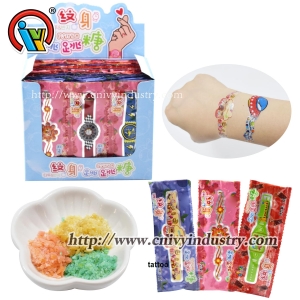 Watch tattoo bag with popping candy