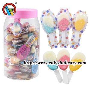 Fruit flavor chewing gummy jelly lollipop candy