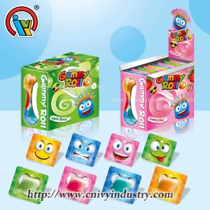 Factory supply fruity jelly gummy roll candy