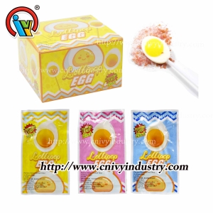 Lollipop candy poached egg shape candy