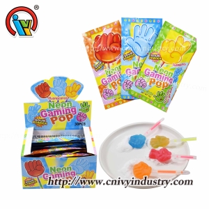 Lollipop candy with sour powder candy