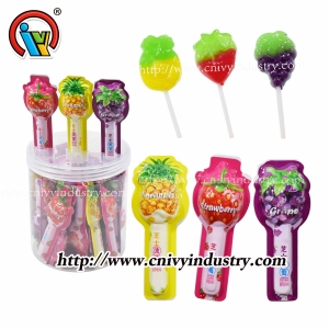 Gummy lollipop candy fruit shape gummy candy