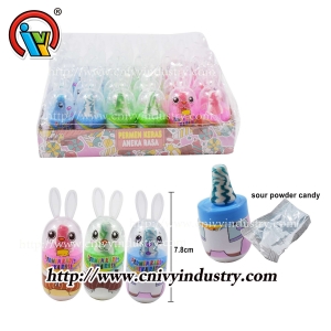 Rabbit bottle candy with sour powder candy