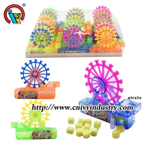 Mini size Ferris wheel whistle toy candy for kids