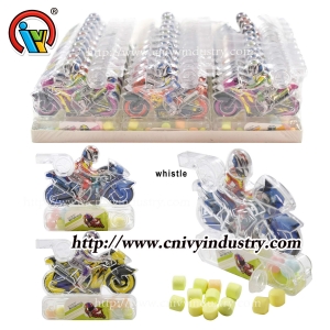 Toy candy motorcyle plastic whistle toy candy