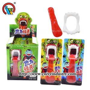 Gummy candy Halloween gummy tongue candy with demon teeth