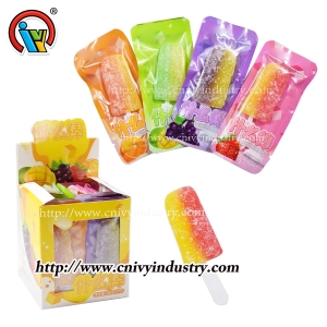 Gummy lollipop candy doubule colors candy gummy