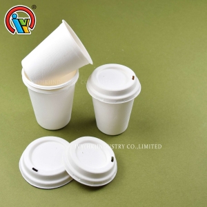 Biodegradable coffee cups with lids