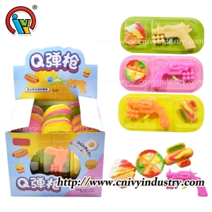 Fast food shape gummy candy with toy gun