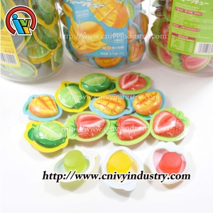 gummy candy sweet inside fruit cup