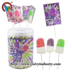Halal ice cream shape gummy lollipop candy