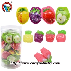 manufacturer fruit shape gummy candy with jam