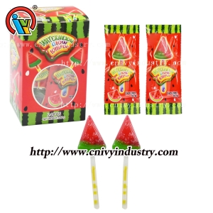 Watermelon shape fluorescent lollipop candy