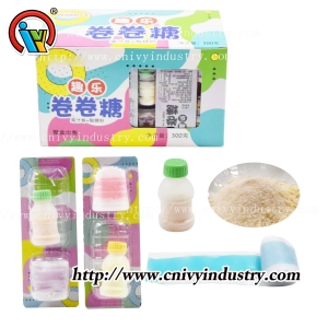 Gummy roll candy with sour powder candy