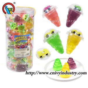 Fruit jelly cup candy with toy